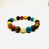 Amber, Turquoise and Coral Ball Bracelet