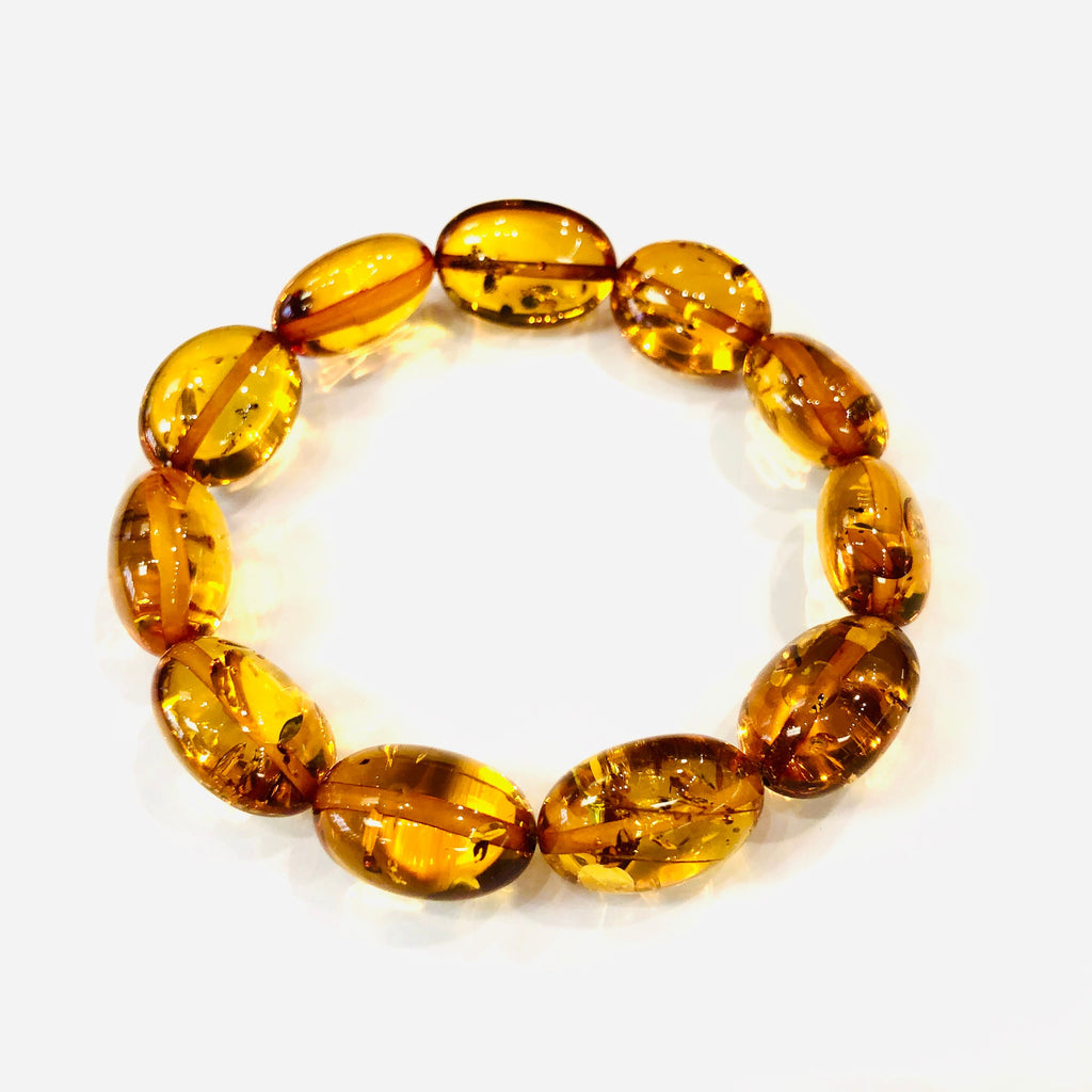 Amber Beans-Shaped Bracelet on Elastic