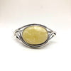 Silver Cuff Bracelet with Butter Amber