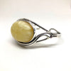 Silver Cuff Bracelet with Butter Amber