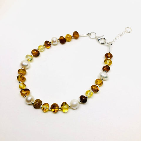Amber and Pearls Bracelet