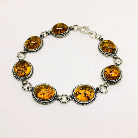 Amber Link Bracelet in Rope Setting