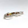 Cat Brooch in Silver with Multicolour Amber