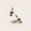 Treble Clef Cufflinks in Silver with Amber