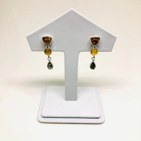 Multicolour and Multishape Amber Earrings