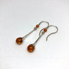 Delicate Amber Ball Earrings