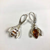 Honey Bee Amber and Silver Earrings