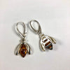 Honey Bee Amber and Silver Earrings