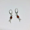 Bird Earrings in Silver and Amber