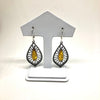 Amber and Silver Chandelier Earrings