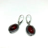 Cherry Amber Oval Earrings