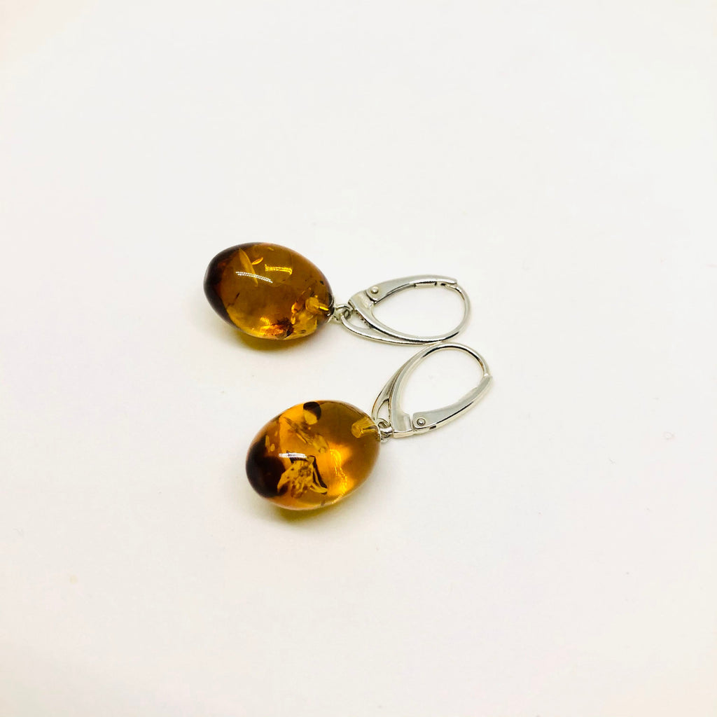 Amber Earrings in Olive Shape