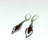Amber Earrings in Antique-Style Silver Frame