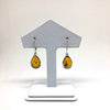 Modern Drop Earrings in Amber and Silver