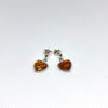 Heart Earrings in Amber and Silver