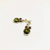 Owl Earrings in Green and Cherry Amber and Silver