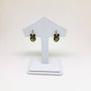 Owl Earrings in Green and Cherry Amber and Silver