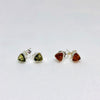 Small Triangle Studs in Amber (Cognac or Green)