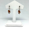 Amber Earrings in Silver Cage