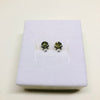 Ladybug Stud Earrings in Silver and Amber (honey or green)