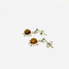 Small Turtle Earrings with Amber