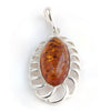 Baltic Amber Oval Silver Pendant available at The Amber Room.