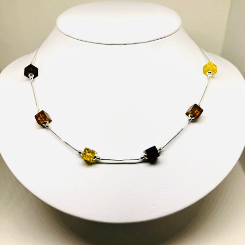 Amber Cube Necklace