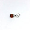 Amber Pendant - Ball in Silver Petals on Chain
