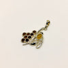 Honey and Bee Pendant in Silver and Amber
