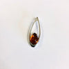 Amber Drop Pendant in Silver Frame