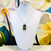 Green Amber Rectangular Pendant