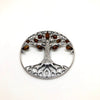 Large Tree of Life Pendant in Silver with Amber