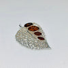Leaf Pendant in Silver with Amber