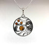 Moon Versus Sun Silver Pendant with Amber