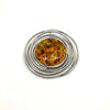 Large Round Amber Pendant in Wire Setting