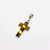 Delicate Multicolur Amber Cross Pendant