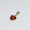 Delicate Amber Heart in Silver