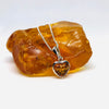 Delicate Amber Heart in Silver