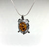 Turtle Pendant with Amber