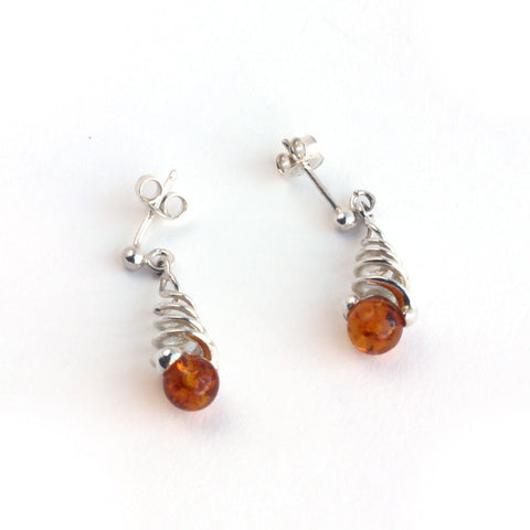 Baltic Amber Swirl Hanging Earrings