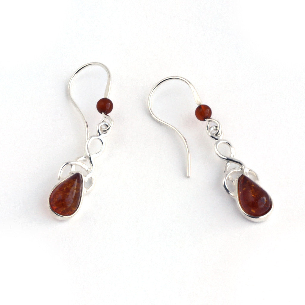 Baltic Amber Hanging Teardrop Earrings available at The Amber Room