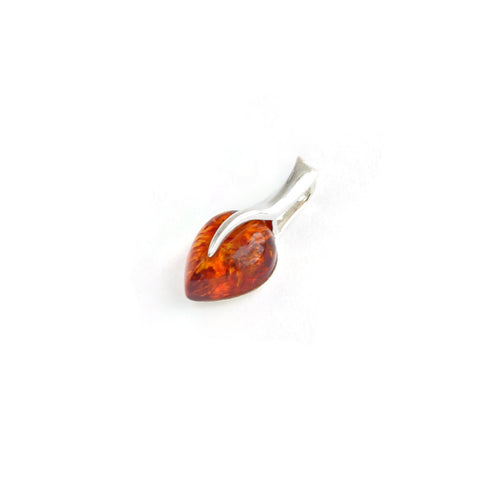 Baltic Amber Leaf Pendant (cognac or green)