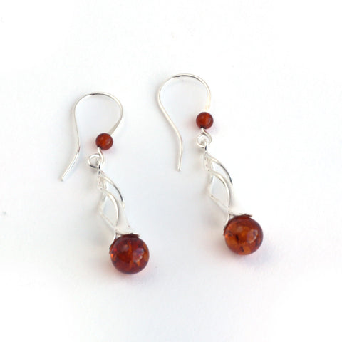 Baltic Amber Twirl Hanging Earrings