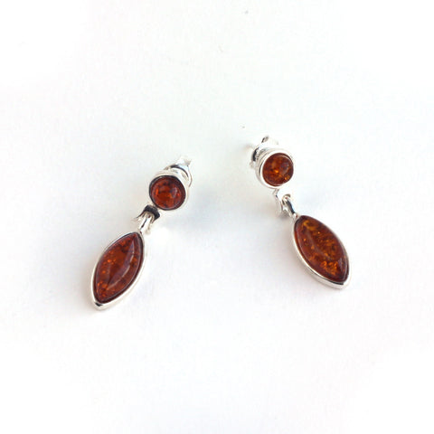 Baltic Amber Elegant Hanging Earrings