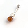 Baltic Amber Round Stone Silver Swirl Pendant available at The Amber Room