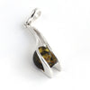 Green Amber Stone Silver Pendant available at The Amber Room