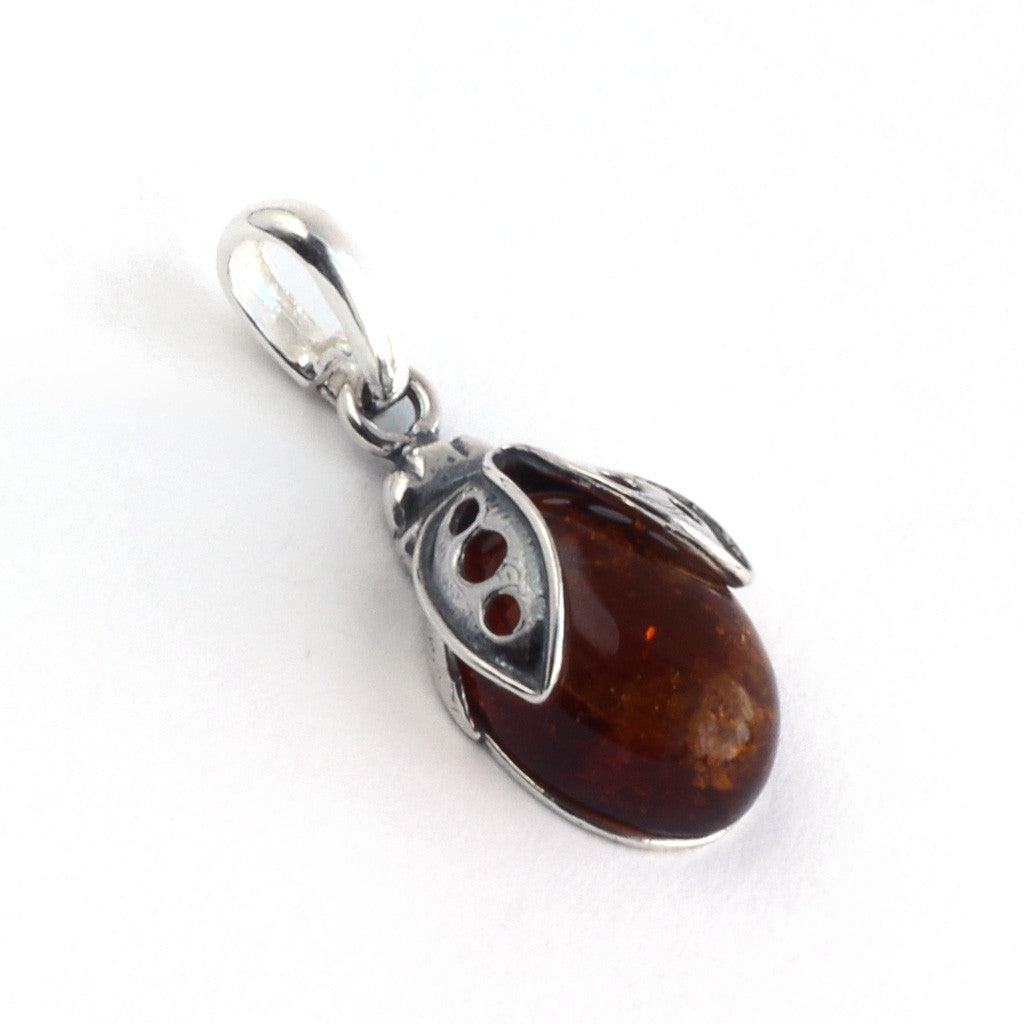 Baltic Amber Lady Bug Pendant available at The Amber Room
