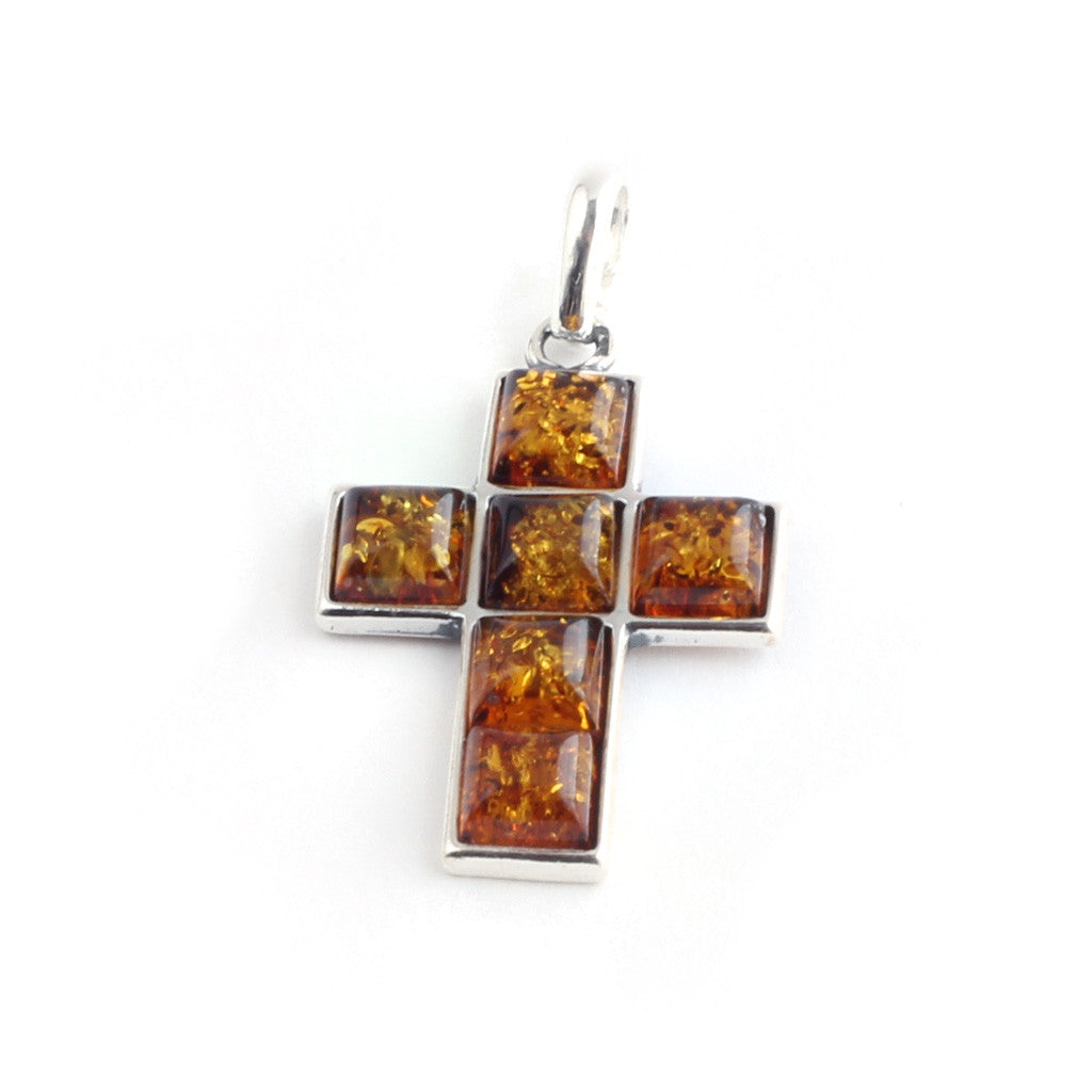 Baltic Amber Cross Pendant available at The Amber Room